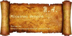 Micsinai Arnold névjegykártya